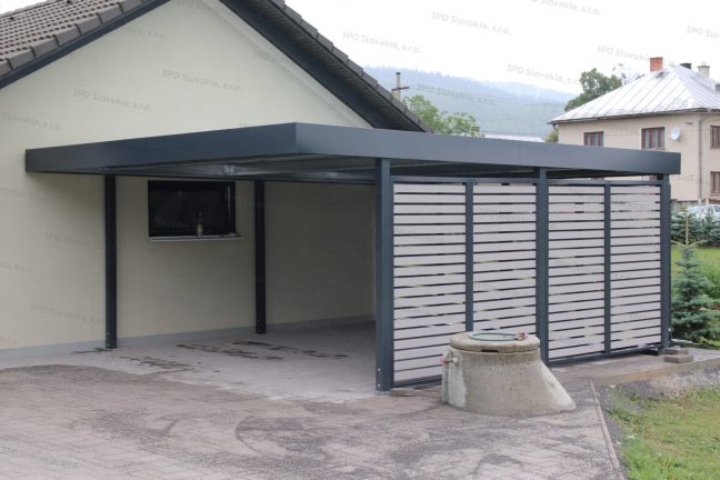 Dizajnový prístrešok SIEBAU s antracitovou strechou