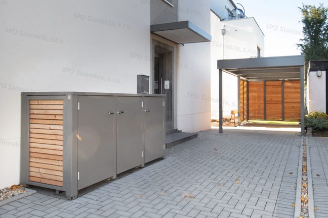 Dizajnový prístrešok SIEBAU a box na odpadkové koše