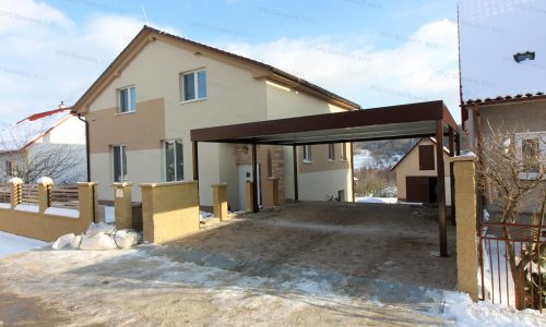 Montovaný prístrešok GARDEON pre dve autá pri rodinnom dome