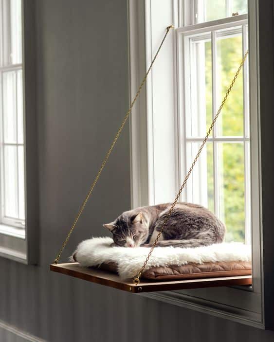 Hojdačka na okne pre mačku