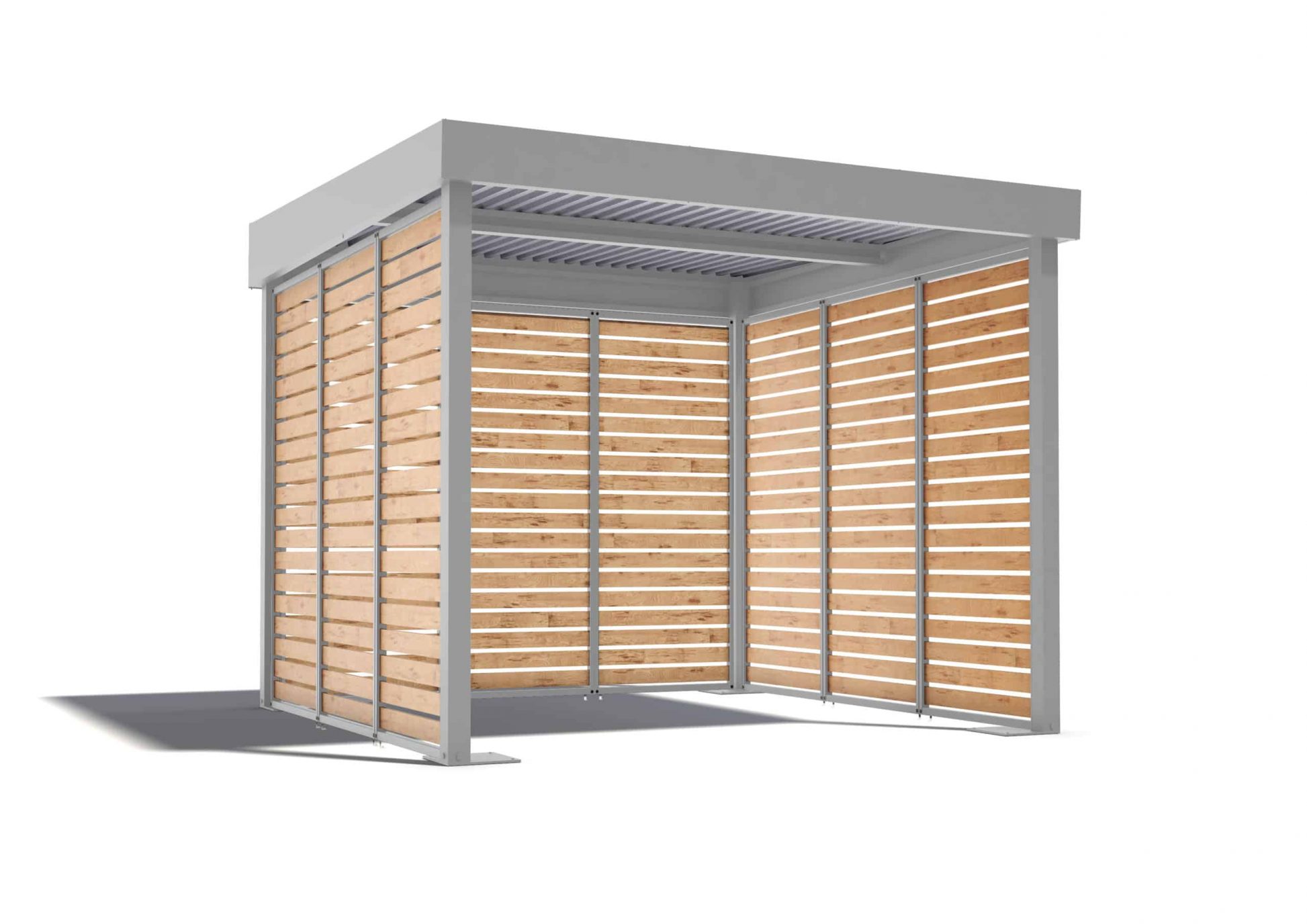 Montovaná pergola v sivej farbe