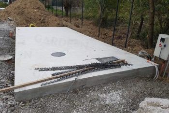 Betonová deska počas výroby