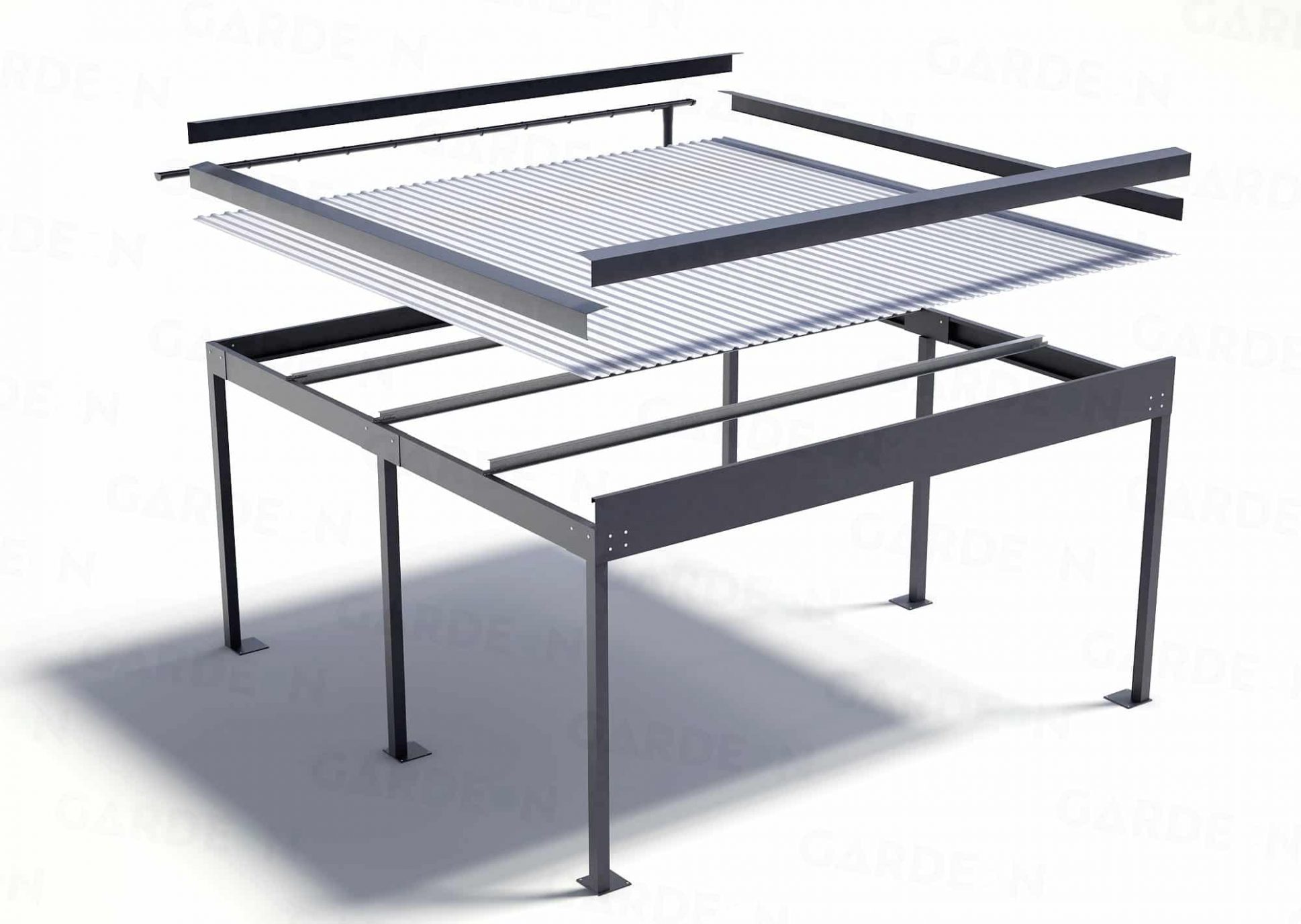 Rozsyp prístrešku pre dve autá s neizolovanou strešnou krytinou