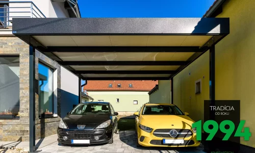 Auta pod přístřeškem GARDEON pro dvě auta