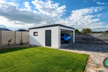 GARDEON garáž pro dvě auta s doplňky antracit 1