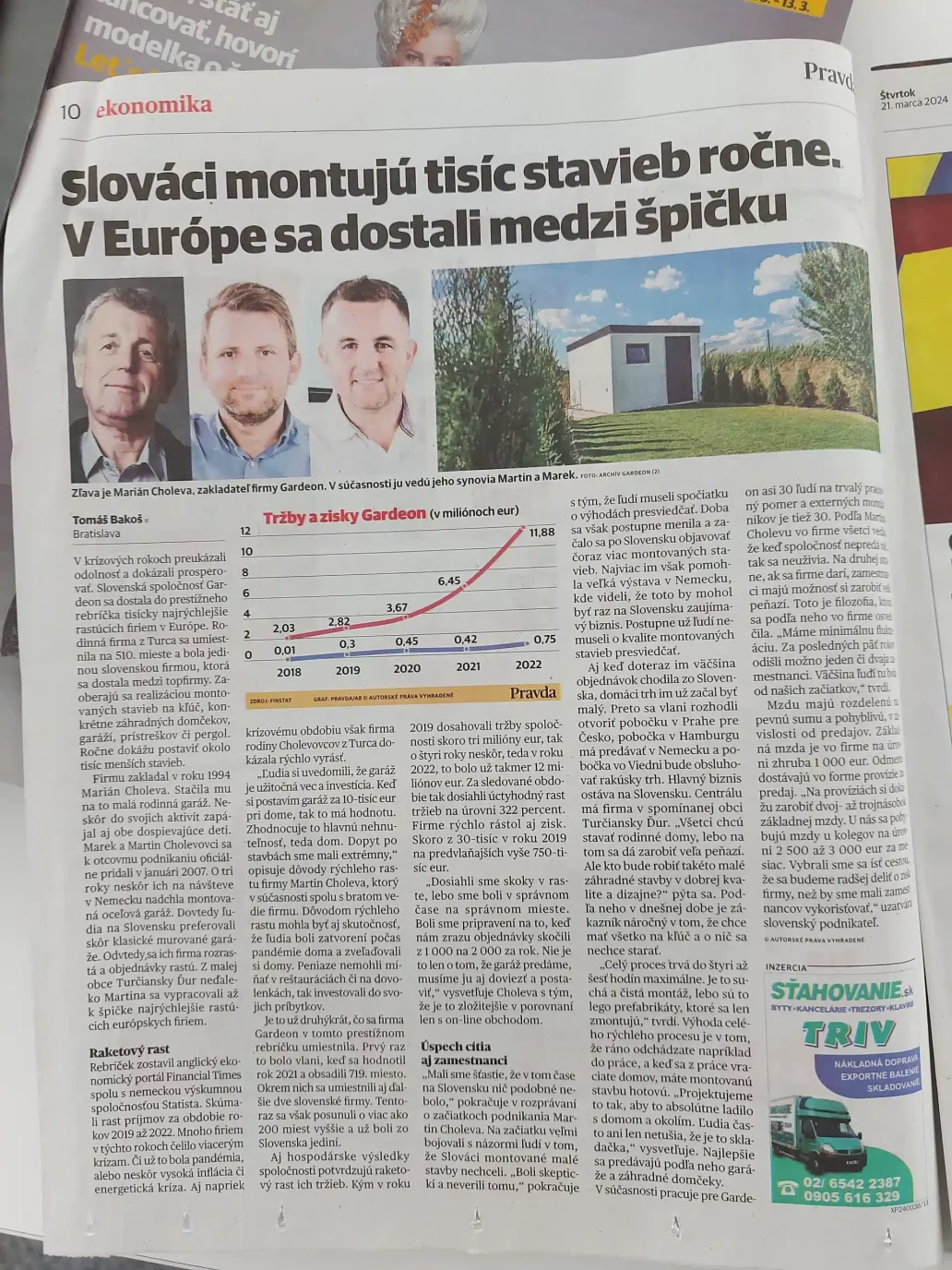 GARDEON v deníku Pravda