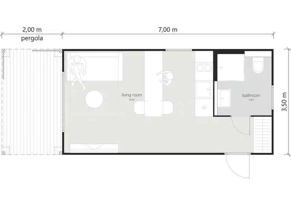 Půdorys Tiny House XS