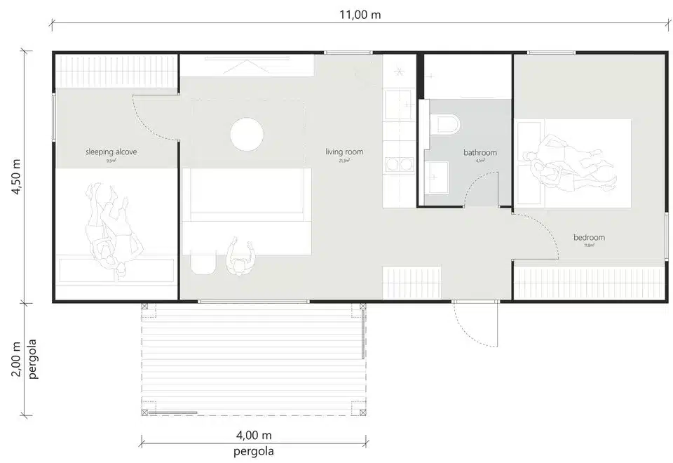 půdorys Tiny House - XL-A