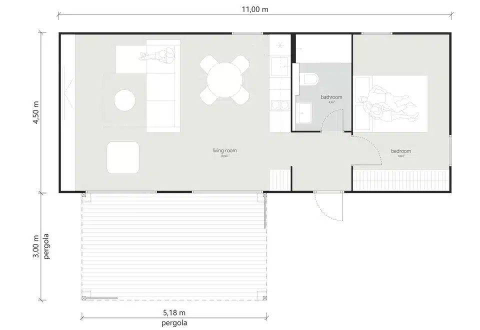půdorys Tiny House - XL-B