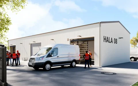 Vizualizace haly Gardeon pro sklad a logistiku