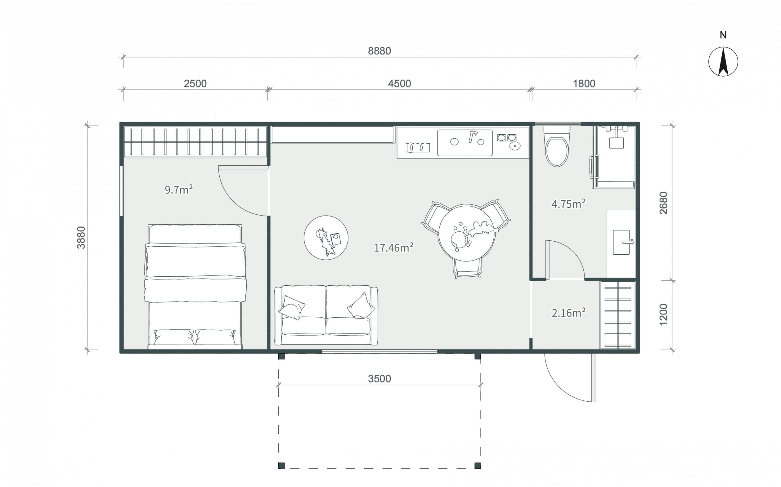 Půdorys Tiny House M